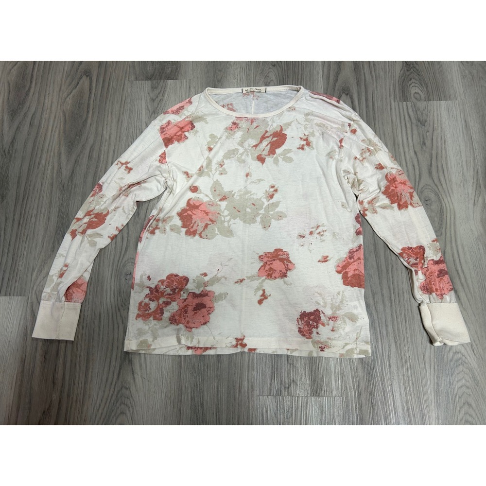We The‎ Free Free People Pink Floral Long Sleeve Relaxed Top Small boho hippie